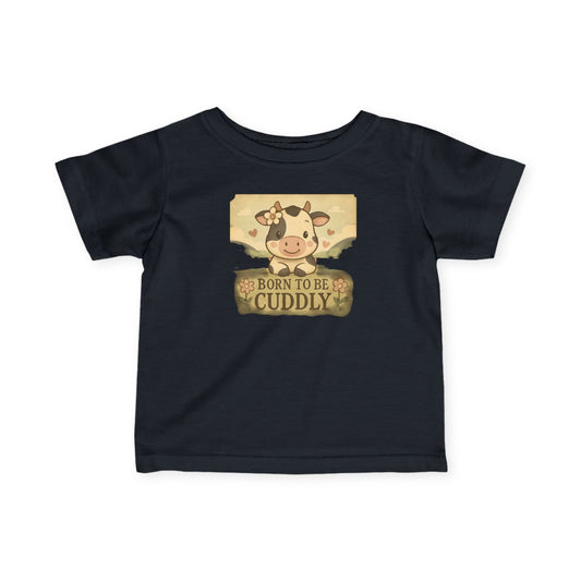 Cuddly Cow Infant Tee - Cute Baby Shirt for Newborns, Fun Gift for Baby Showers, First Birthday Outfit, Farm Animal Lover Gift