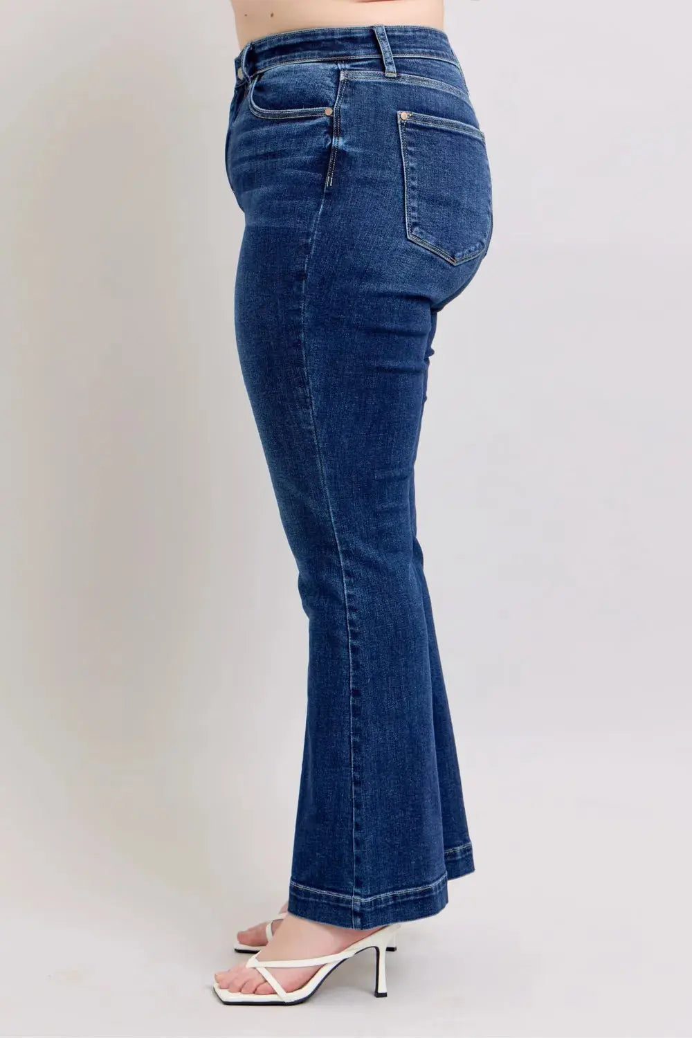 Full Size High Rise Flare Judy Blue Jeans with Pockets