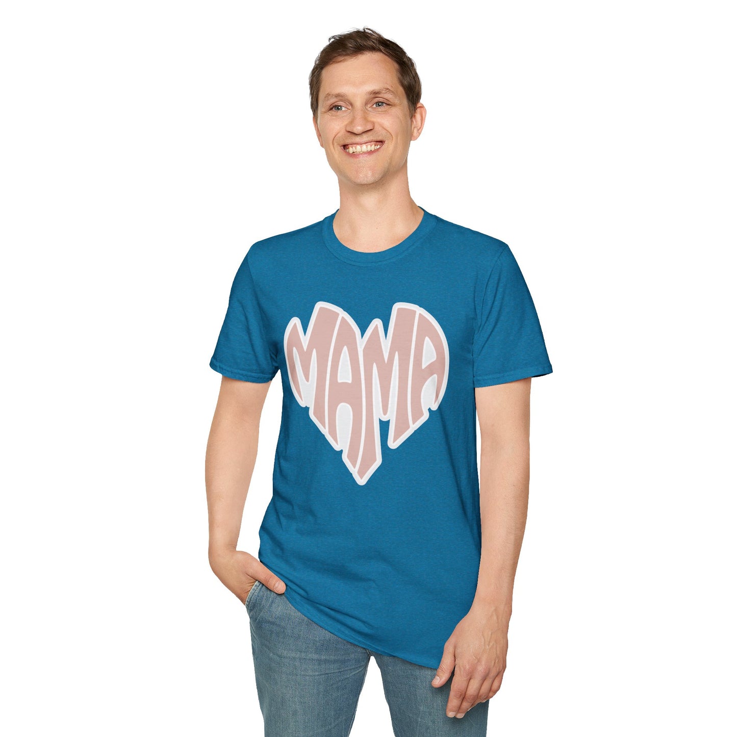 Mama Heart Unisex Softstyle T-Shirt | Gifts for Moms | Casual Wear | Mother's Day | Family Celebrations