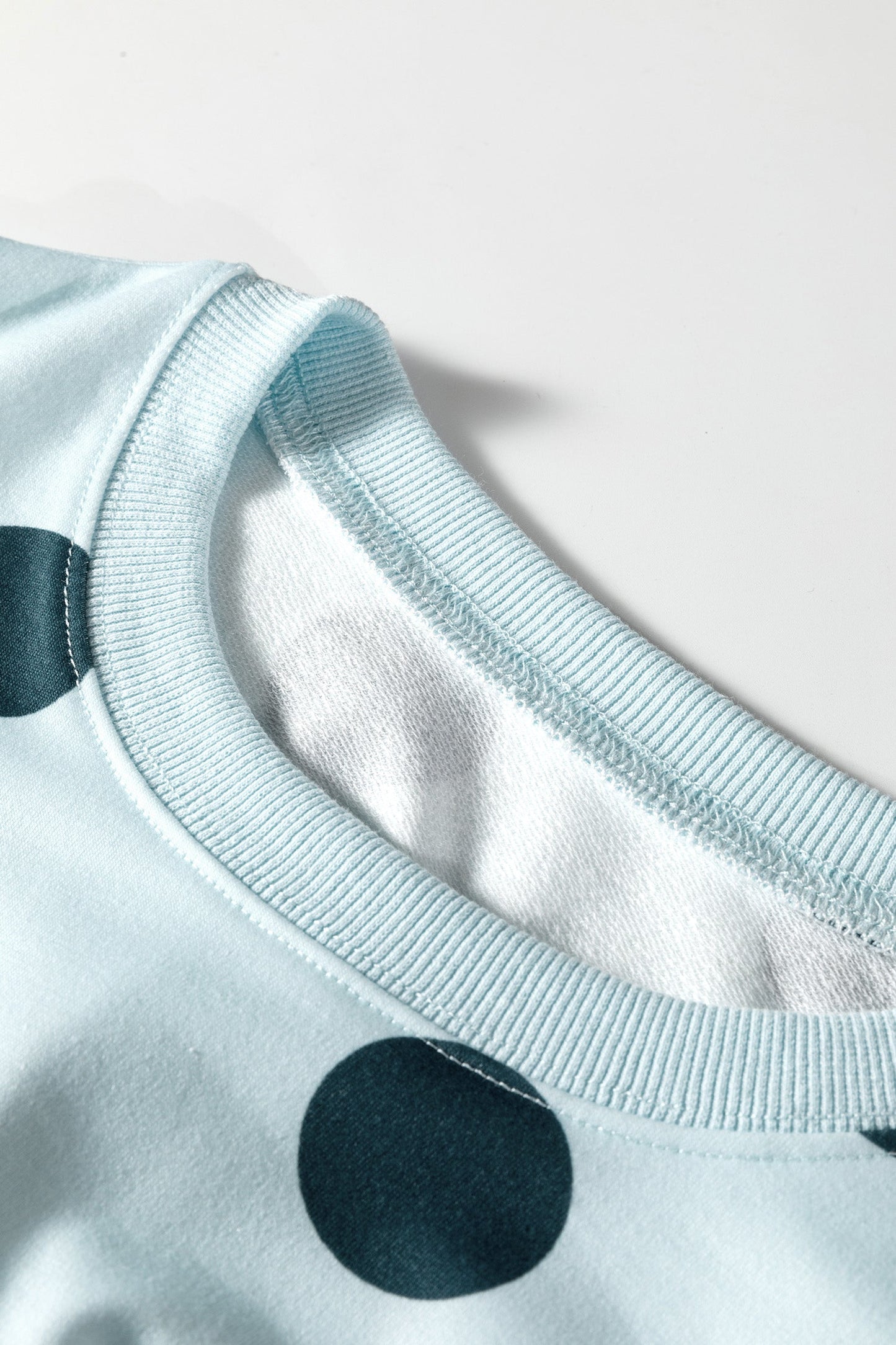 Polka Dot Pullover and Drawstring Shorts Set