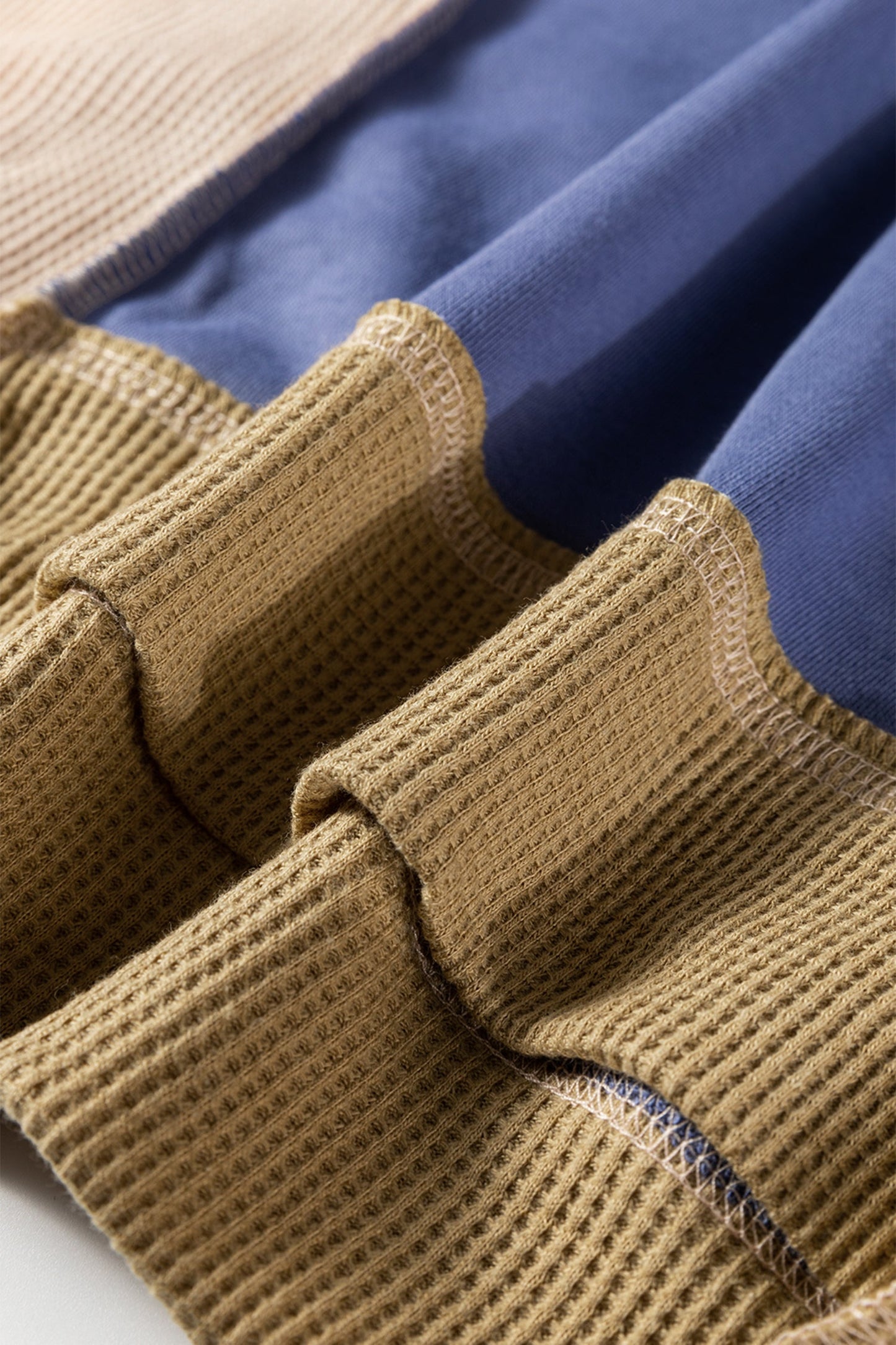 Colorblock Waffle Patchwork Oversize Sweatshirt