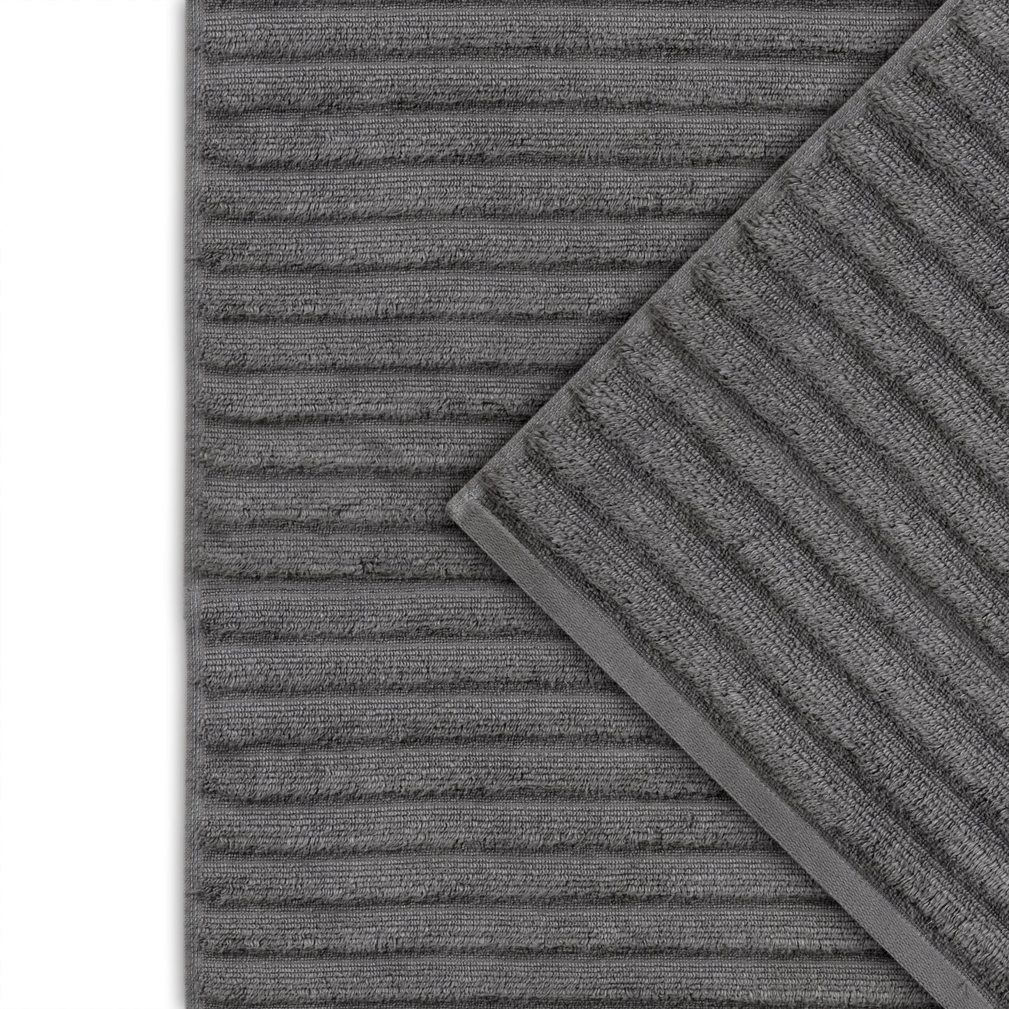 Bibb Home 4 Pack Ribbed Egyptian Cotton Bath Towel Set