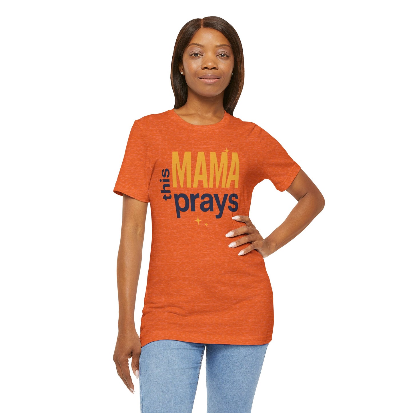 This Mama Prays Tee | Unisex Jersey Short Sleeve T-Shirt, Faith Gift, Mom Life Shirt, Inspirational Apparel, Christian Merchandise