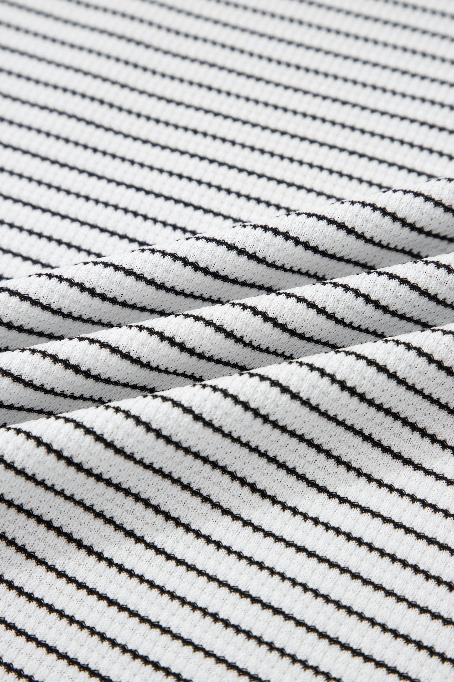 Stripe Contrast Ruffle Trim Long Sleeve Top