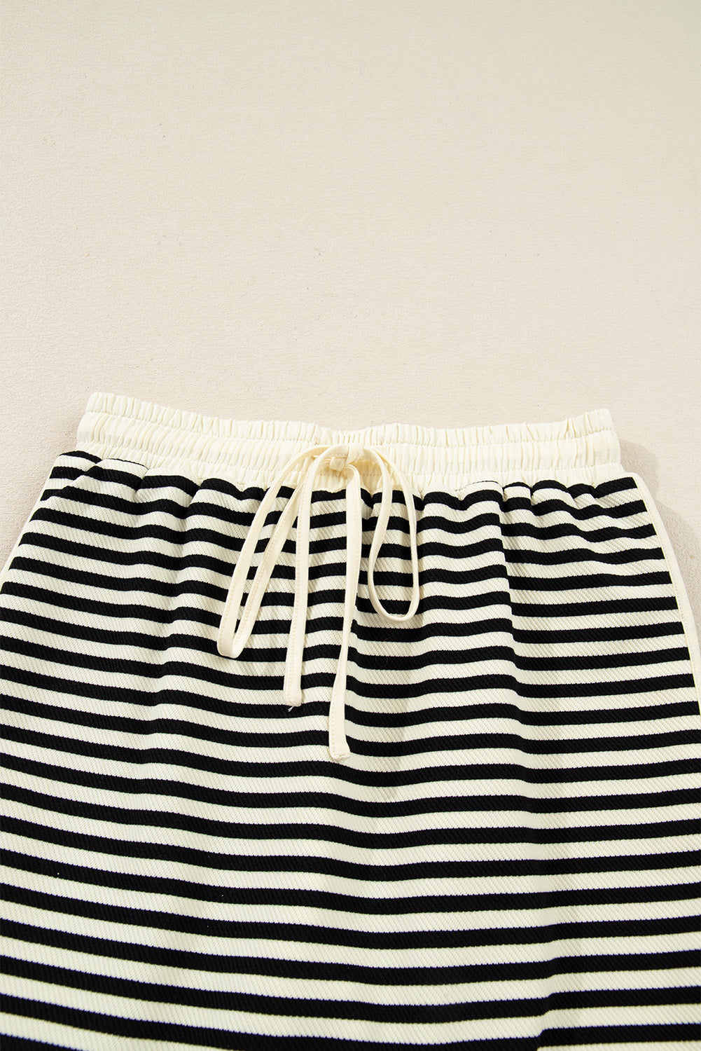 Stripe Textured Pullover Top and Mini Skirt Set