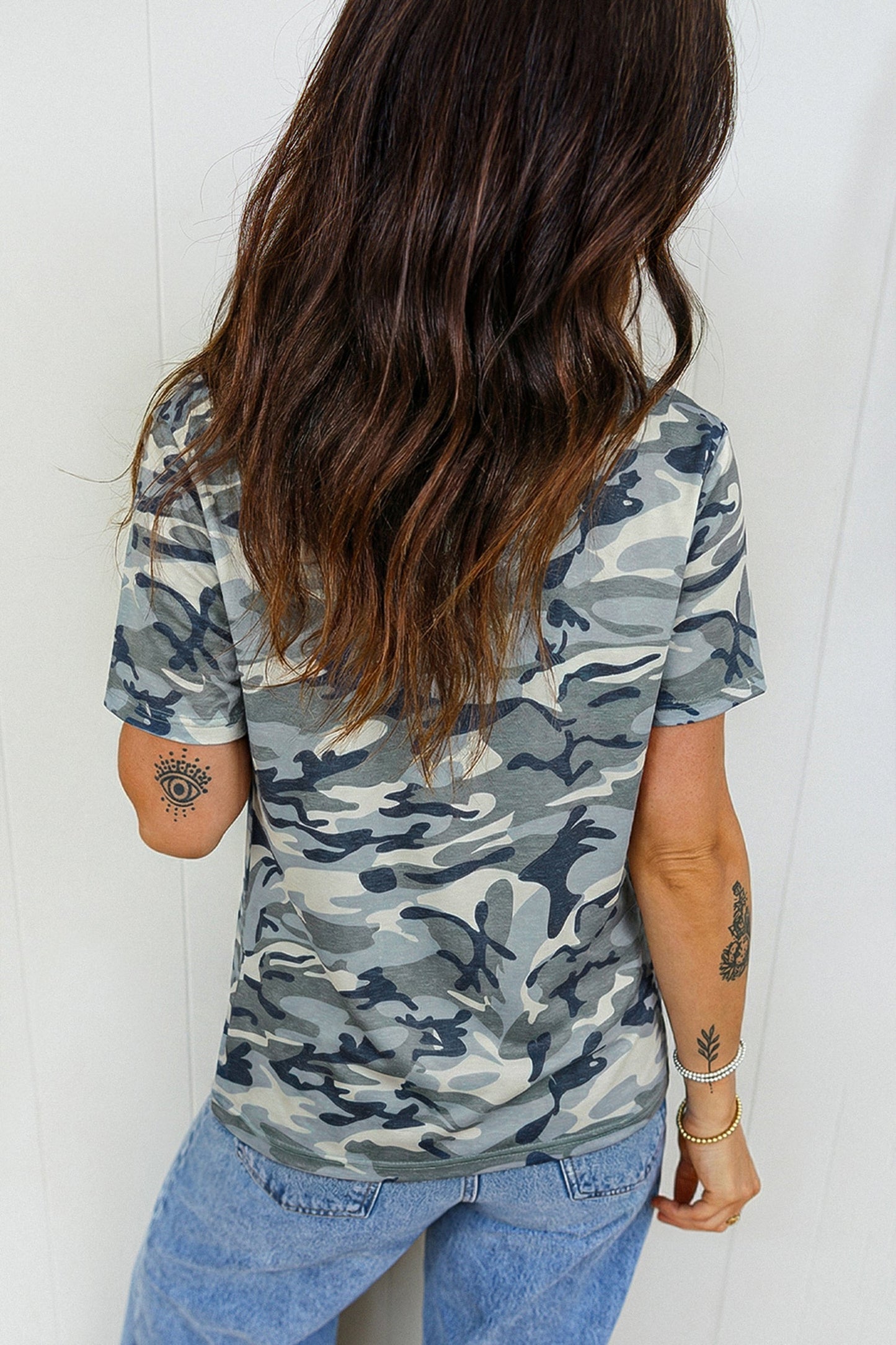 Camo Short Sleeve Crew Neck T-Shirt