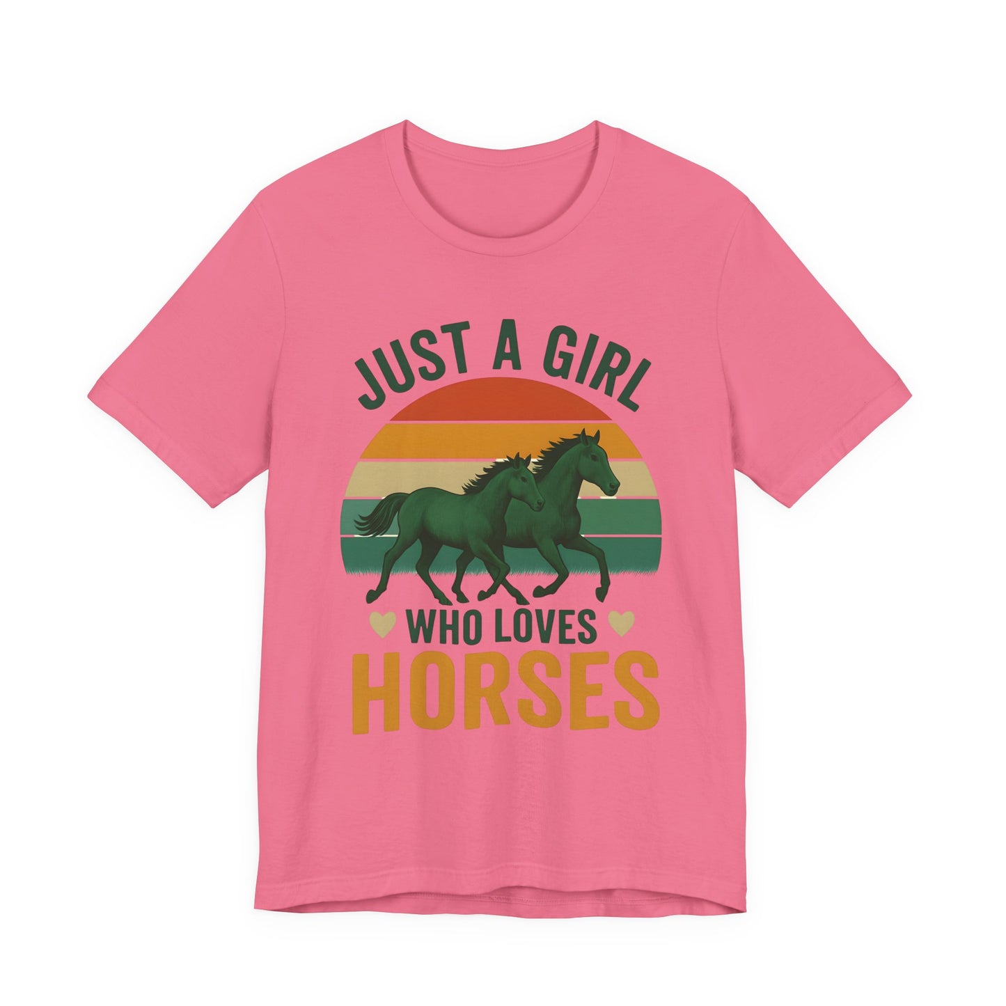 Just a Girl Who Loves Horses Tee | Horse Lover Shirt, Equestrian Gift, Casual Summer Tee, Birthday Present, Gift for Horse Girls