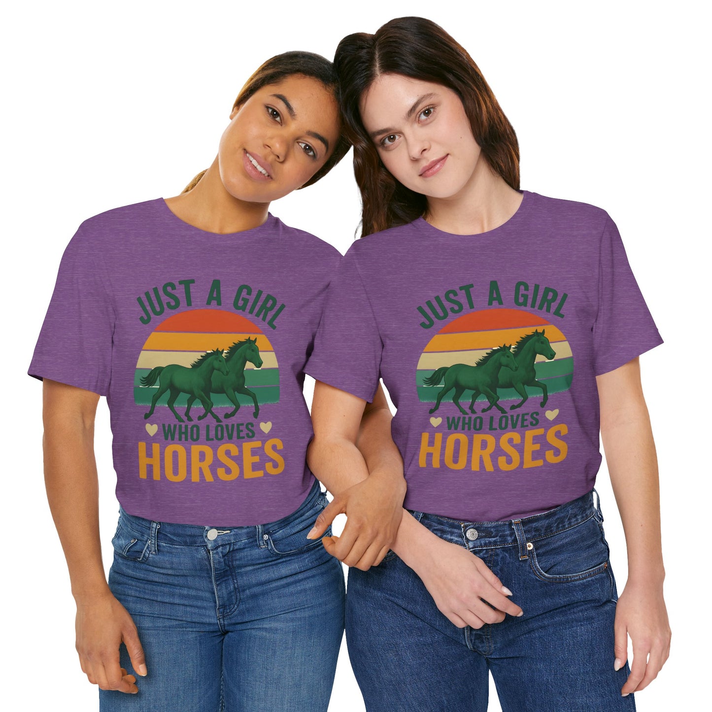 Just a Girl Who Loves Horses Tee | Horse Lover Shirt, Equestrian Gift, Casual Summer Tee, Birthday Present, Gift for Horse Girls