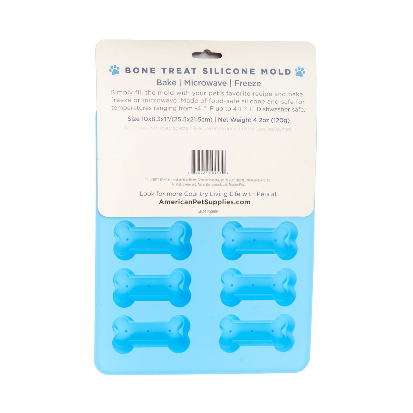 Country Living Bone-Shaped Silicone Baking Tray (10-Cavity Mold) – for Homemade Dog Treats, Candy, Cookies, Chocolate, and Ice Cubes