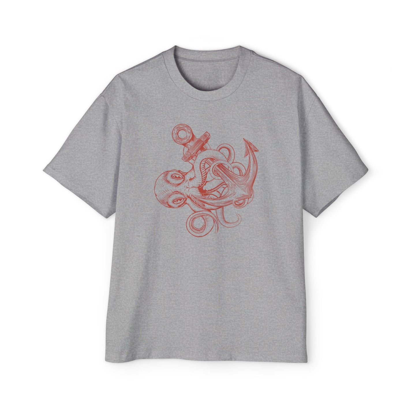 Ocean-Inspired Oversized Tee for Men, Stylish Sea Creature Shirt, Relaxed Fit, Perfect for Beach Days, Casual Wear, Gift for Seafood Lovers