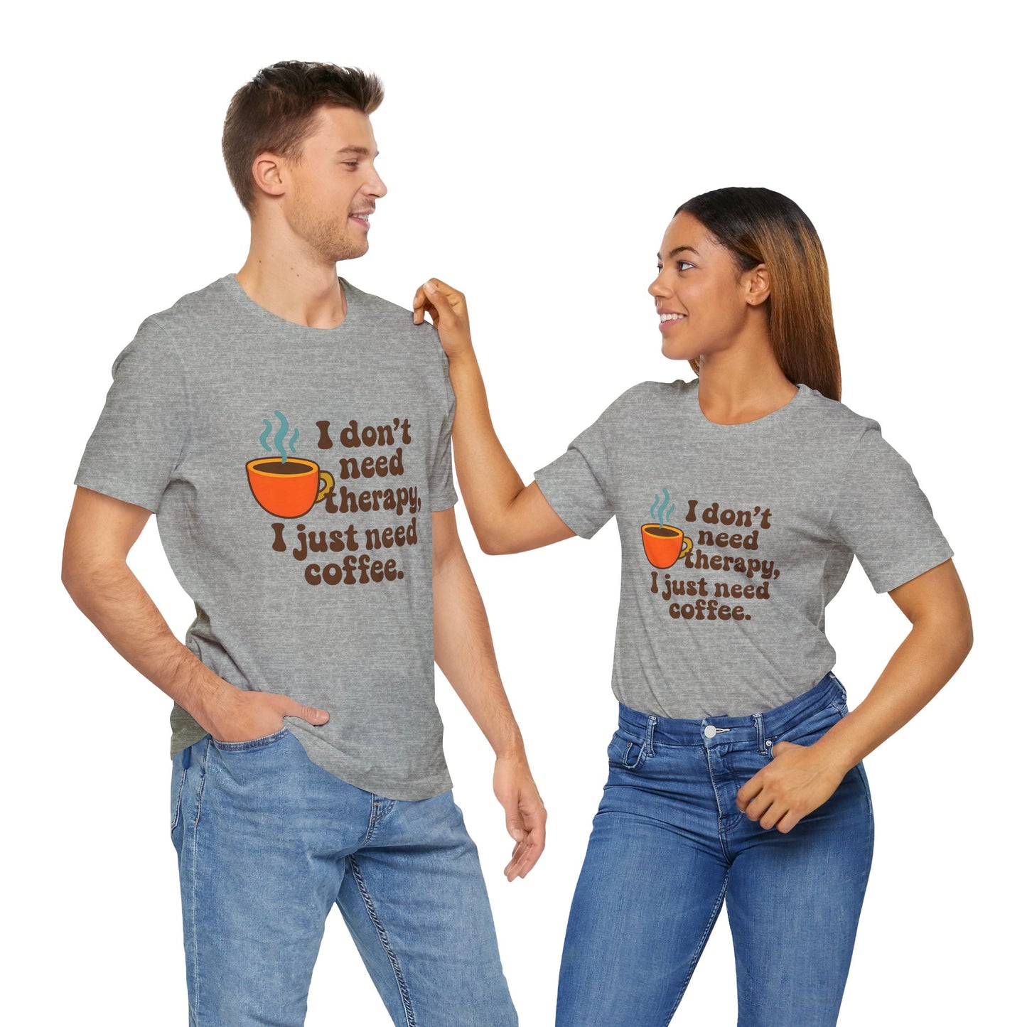 Coffee Therapy Tee, Unisex Graphic Tee, Casual Wear, Perfect Gift for Coffee Lovers, Funny T-Shirt, Everyday Comfort Wear