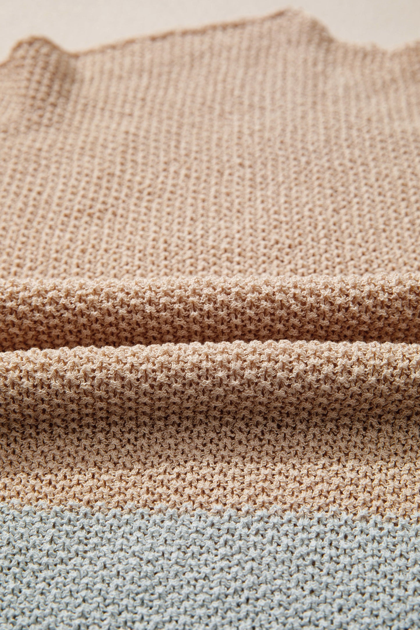 Colorblock Knit V-Neck Sweater