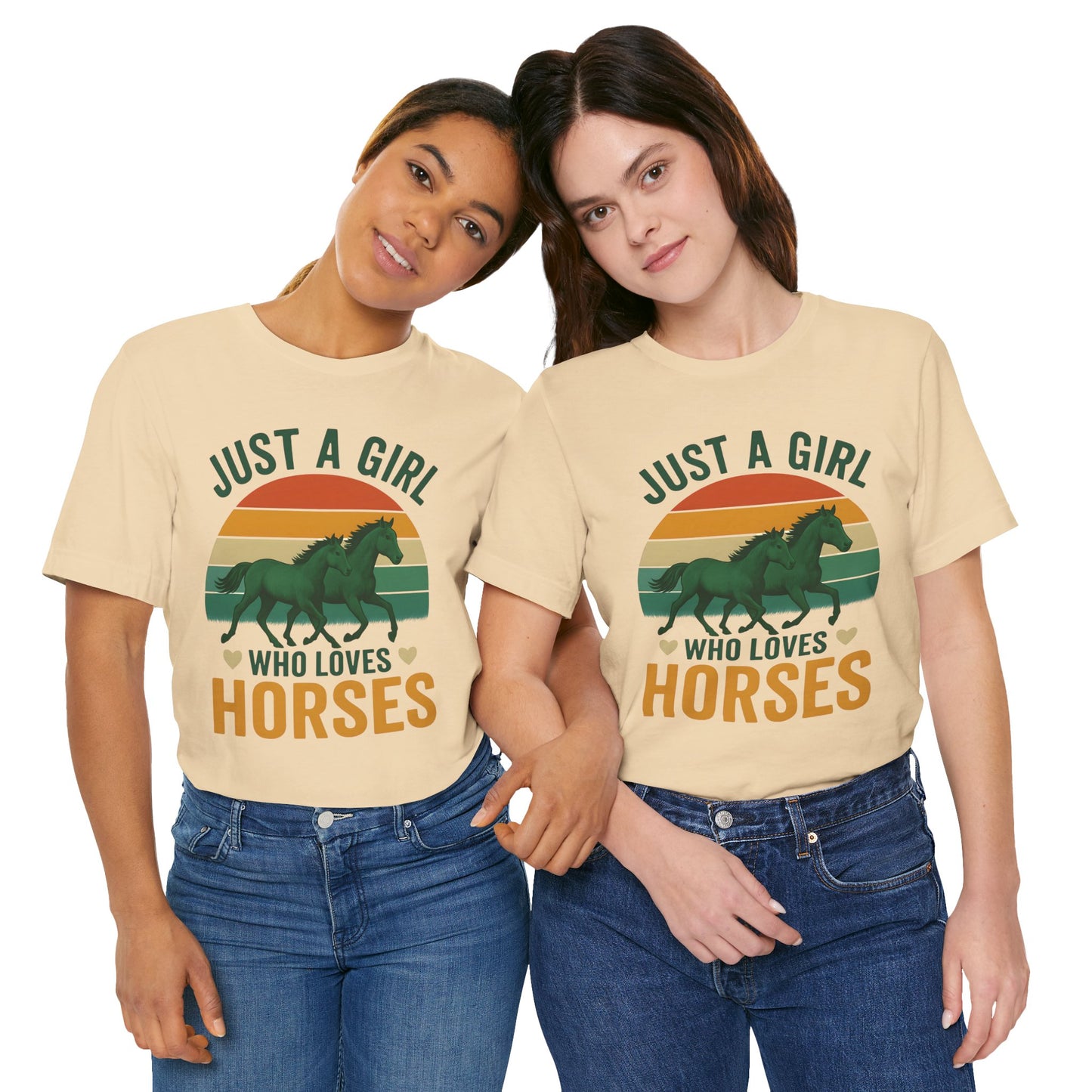 Just a Girl Who Loves Horses Tee | Horse Lover Shirt, Equestrian Gift, Casual Summer Tee, Birthday Present, Gift for Horse Girls
