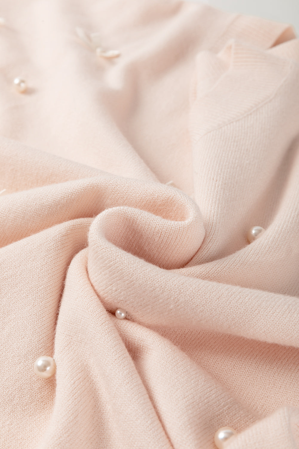 Bow Tie Pearl Embellished Dolman Short Sleeve Sweater