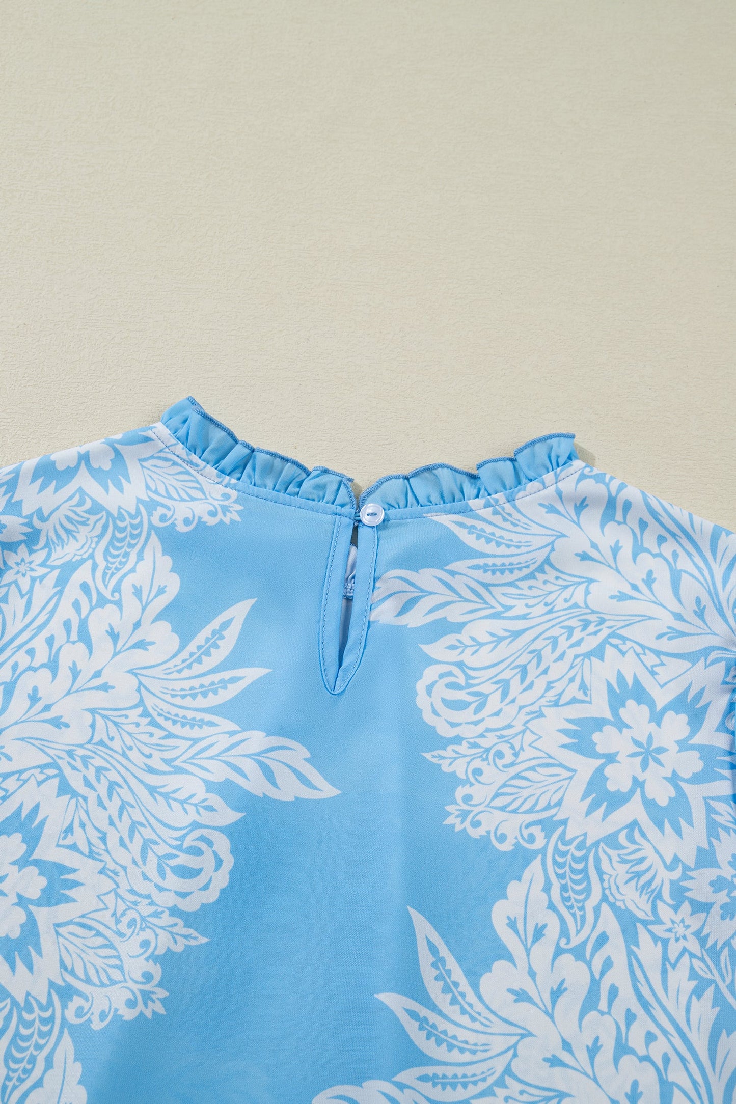 Floral Ruffle Collar Puff Long Sleeve Blouse