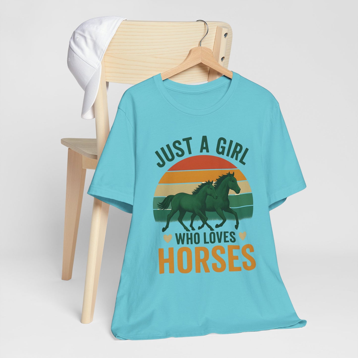 Just a Girl Who Loves Horses Tee | Horse Lover Shirt, Equestrian Gift, Casual Summer Tee, Birthday Present, Gift for Horse Girls