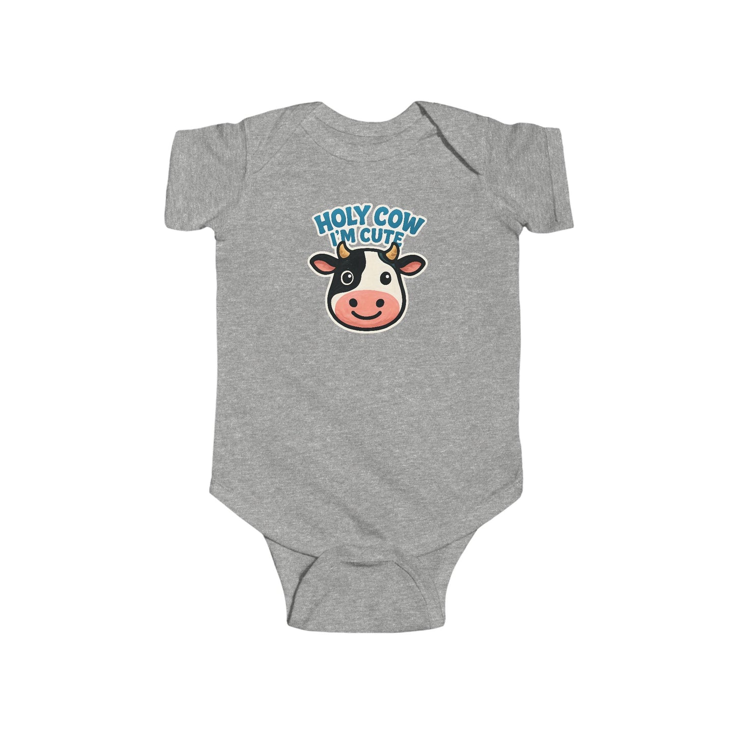 Cute Cow Baby Bodysuit, Holy Cow I'm Cute Infant Outfit, Baby Shower Gift, Animal Lover Apparel, Adorable Baby Clothes