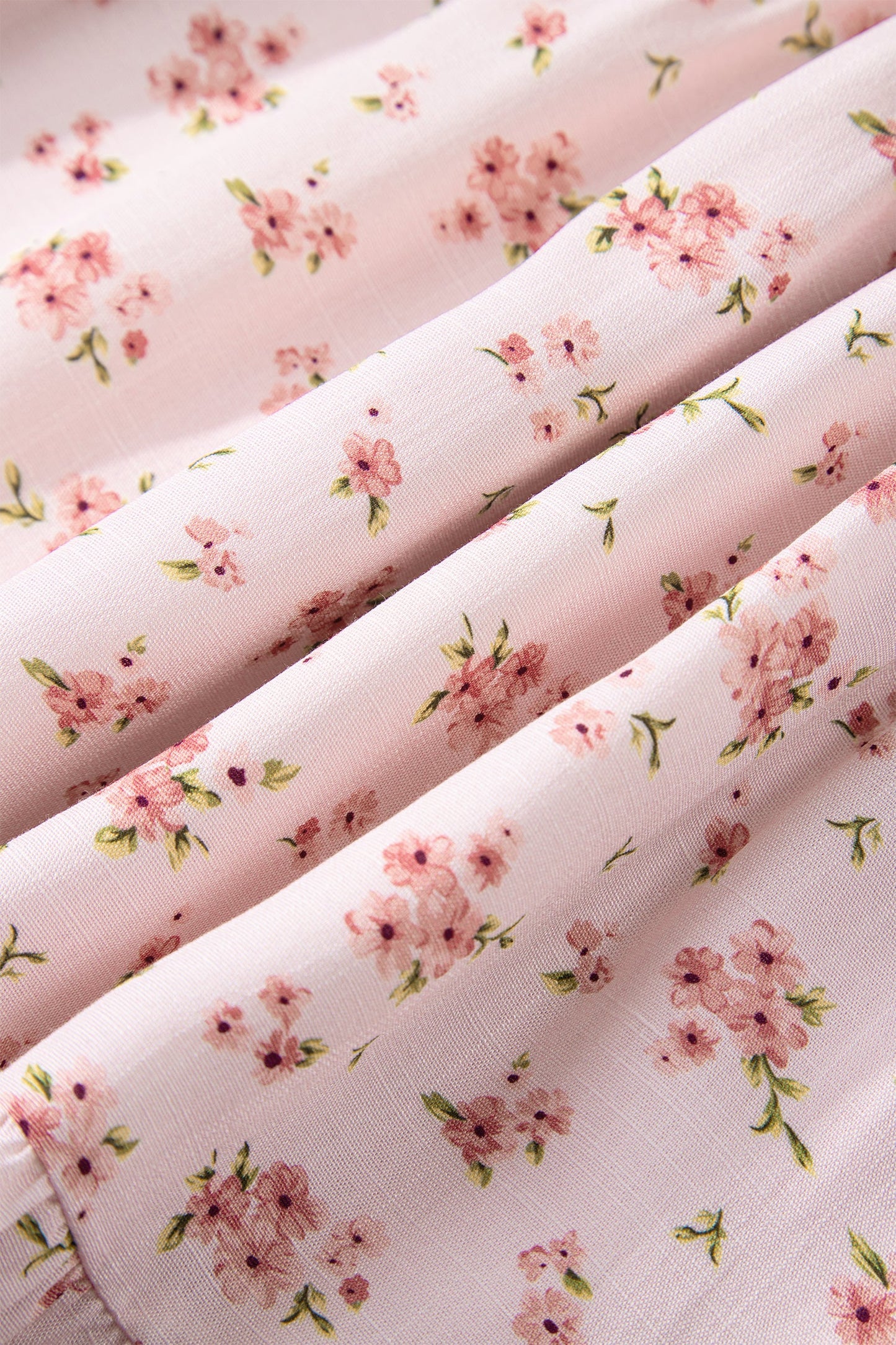 Floral Front Tie Shirred Waist Ruffle Mini Dress