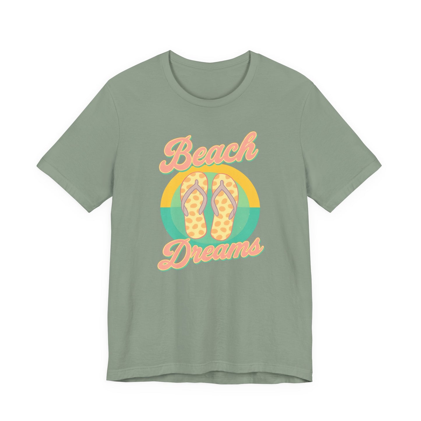 Beach Dreams Unisex Jersey Tee, Flip Flop Summer Shirt, Vacation Outfit, Beach Lover Gift, Casual Summer Wear