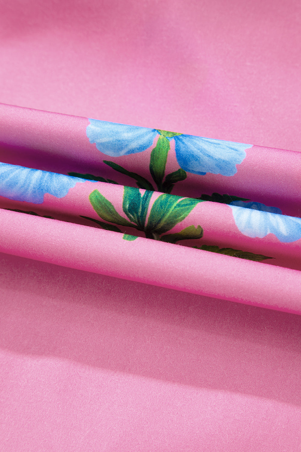 Floral Short Sleeve Split Neck Mini Dress