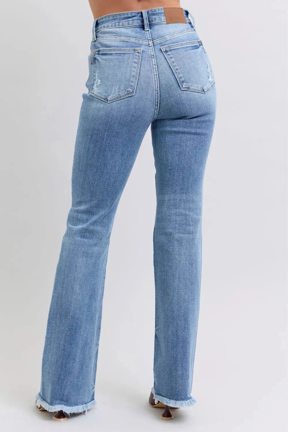 Raw Hem High Rise Bootcut Judy Blue Jeans – Full Size Fit