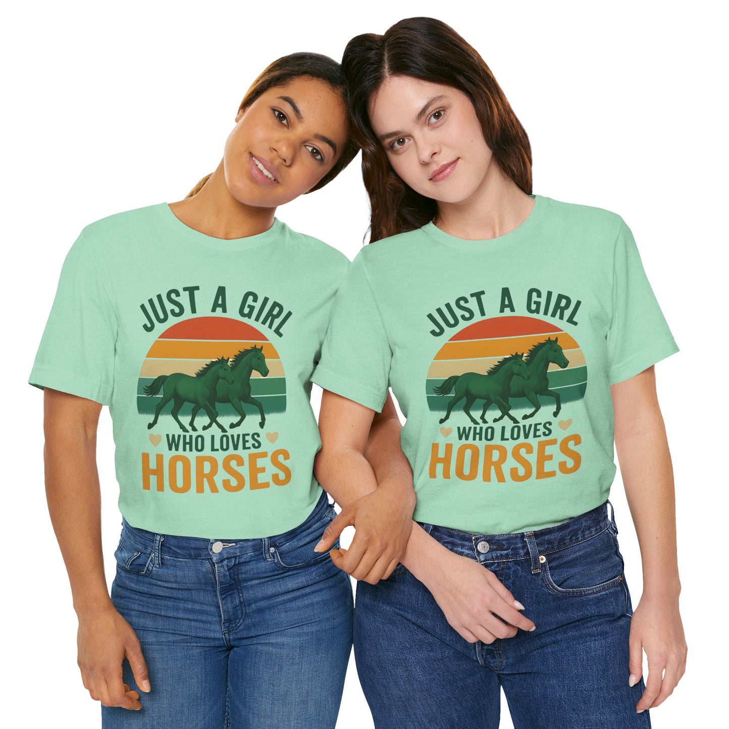 Just a Girl Who Loves Horses Tee | Horse Lover Shirt, Equestrian Gift, Casual Summer Tee, Birthday Present, Gift for Horse Girls