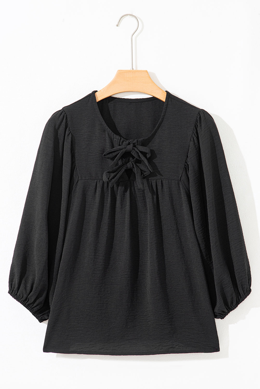 Bow Tie Neck 3/4 Sleeve Blouse