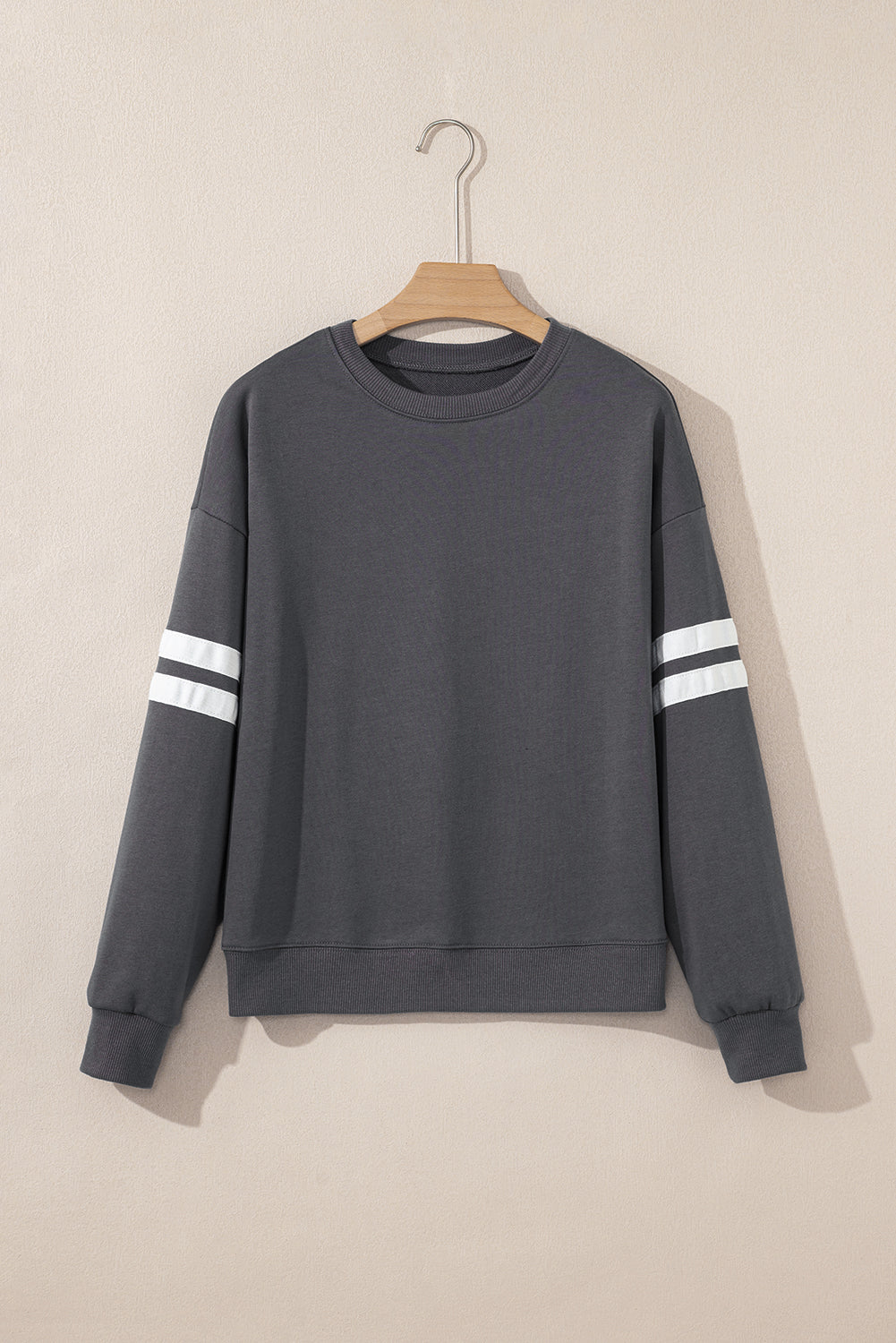 Varsity Stripe Drop Shoulder Oversized Sweatshirt