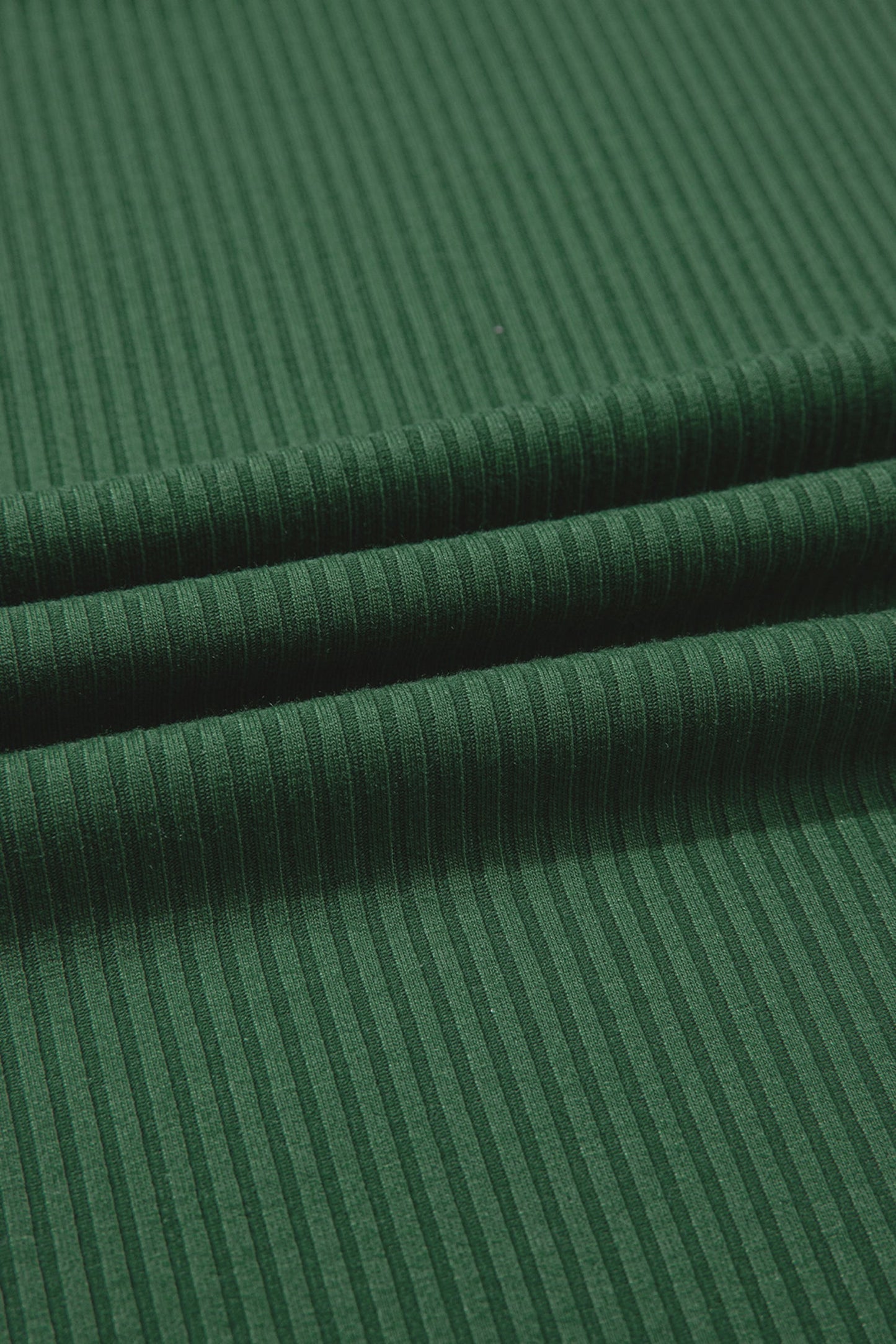 Solid Ribbed Knit Ruffle Short Sleeve T-Shirt