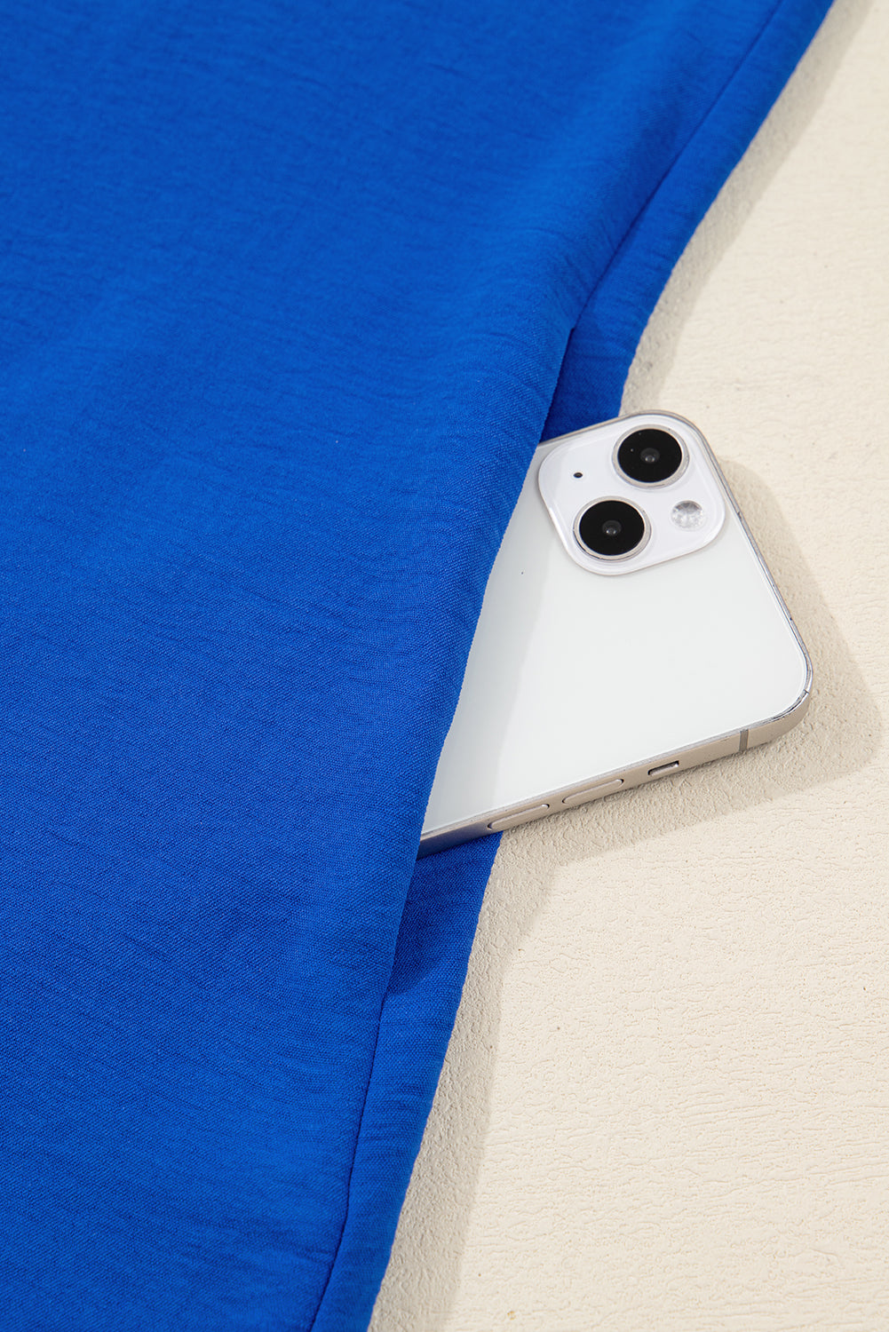 Solid Frilled V-Neck 3/4 Sleeve Mini Dress