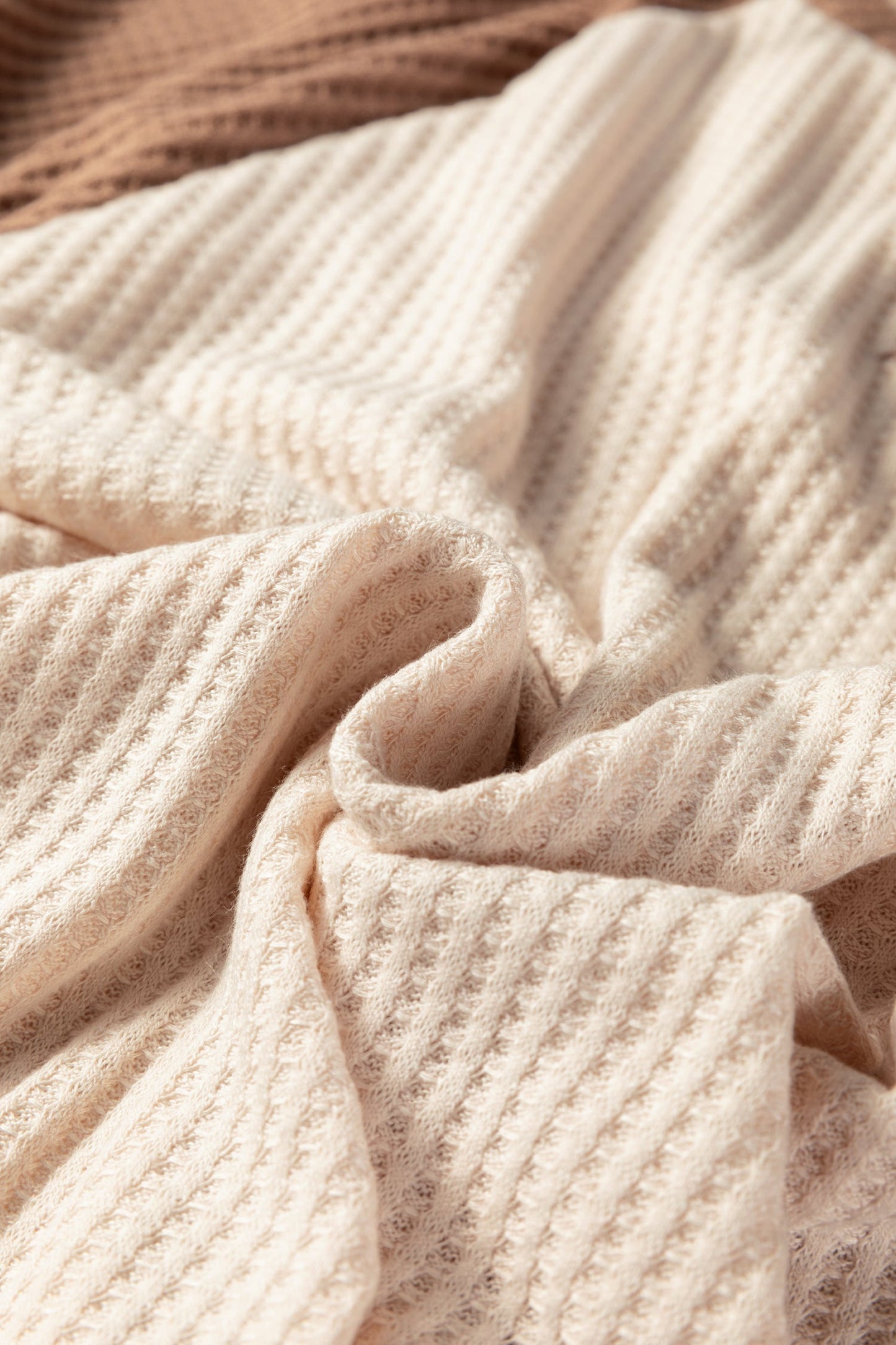 Colorblock Waffle Knit Raglan Sleeve Top