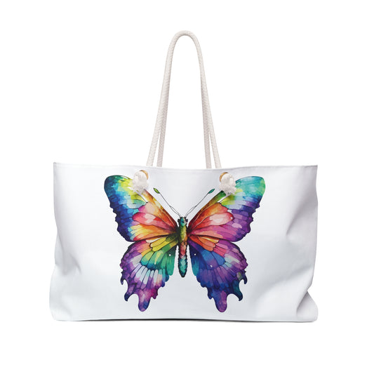 Butterfly Weekender Bag, Colorful Travel Tote, Stylish Weekend Bag, Beach Bag, Overnight Bag, Gift for Her