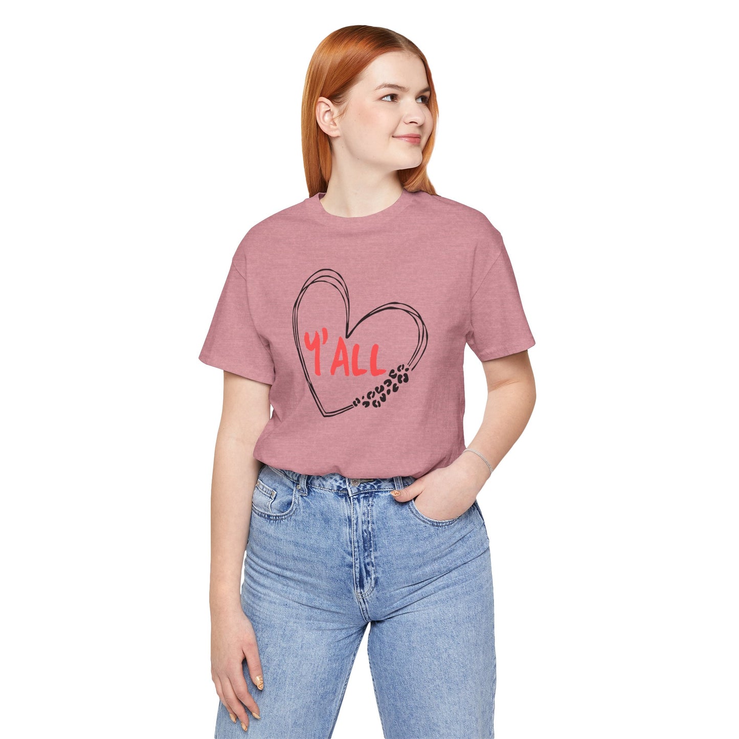 Heartfelt Love Unisex Tee - Casual Style, Y'all Shirt, Gift for Friends, Valentine's Day, Cozy Outfit, Everyday Wear