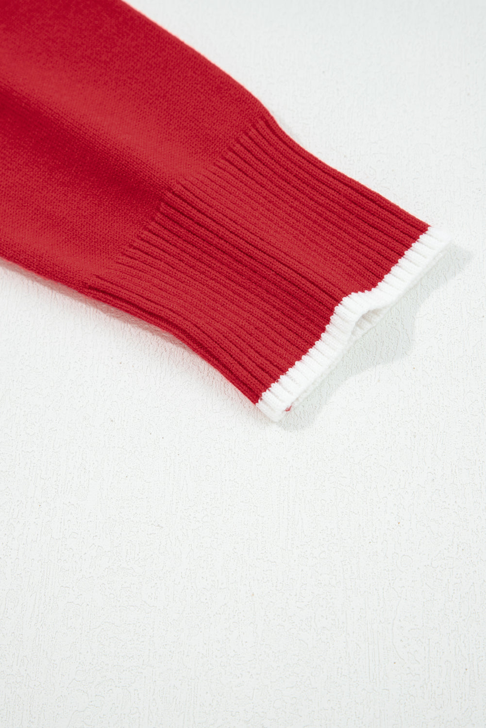 Bow Tie Contrast Trim Cropped Sweater