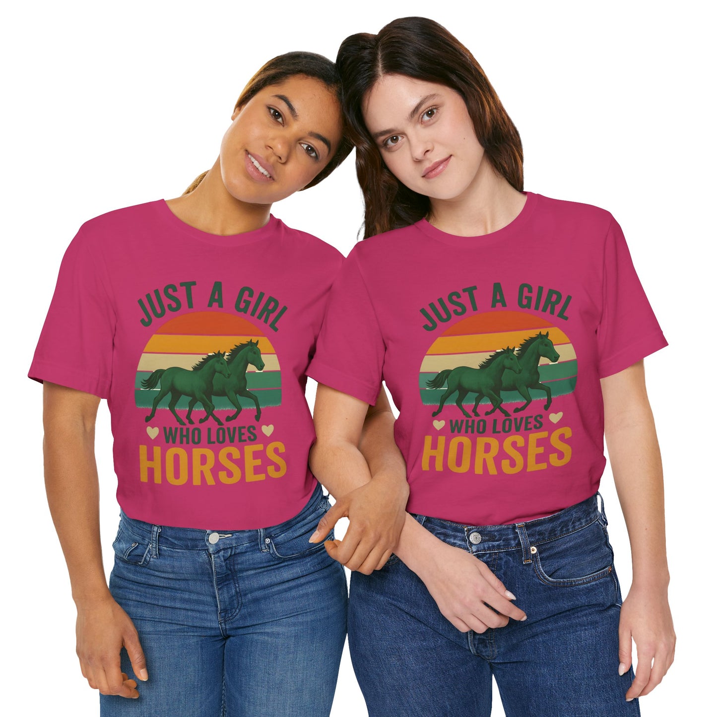 Just a Girl Who Loves Horses Tee | Horse Lover Shirt, Equestrian Gift, Casual Summer Tee, Birthday Present, Gift for Horse Girls