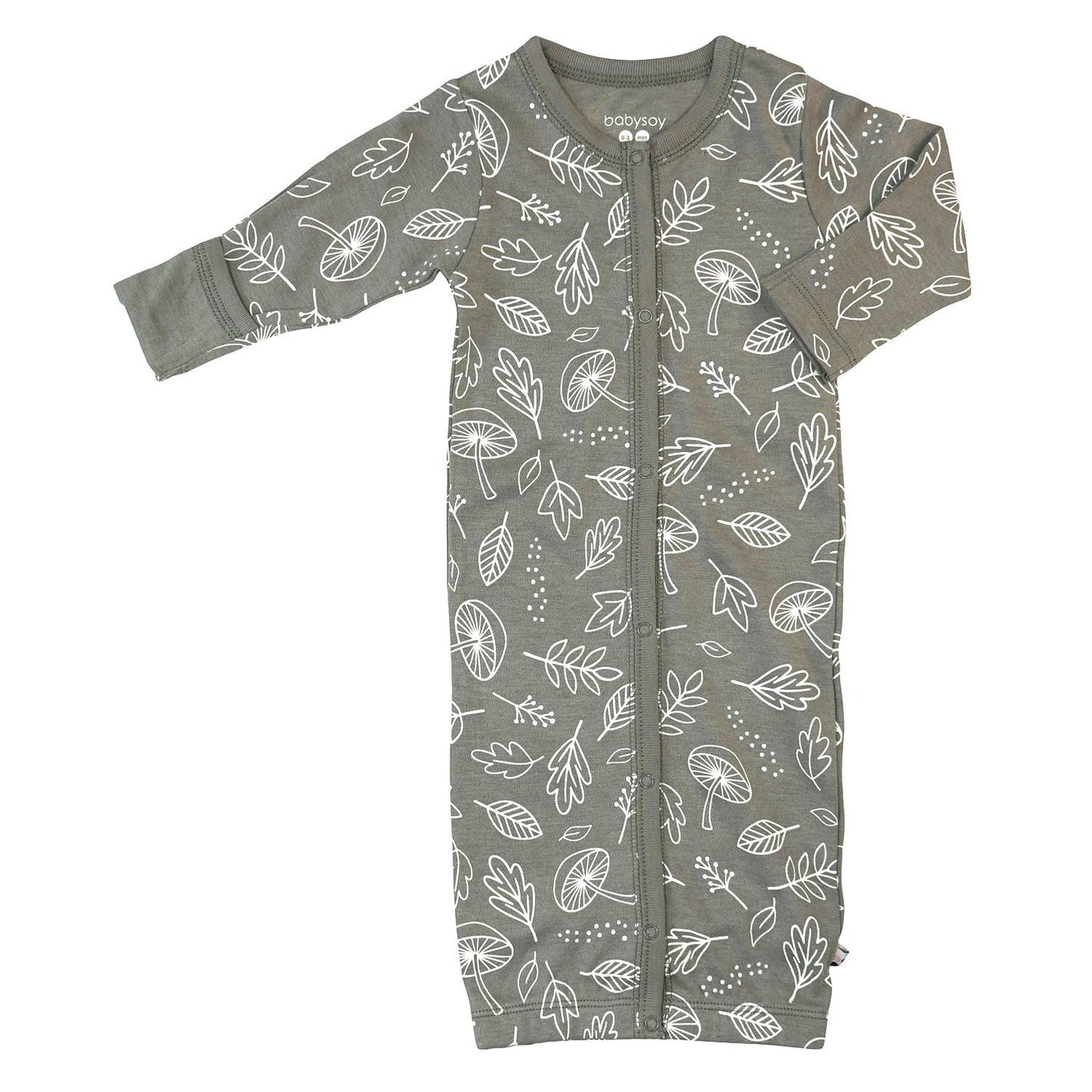 Babysoy Pattern Print Baby Snaps Gown