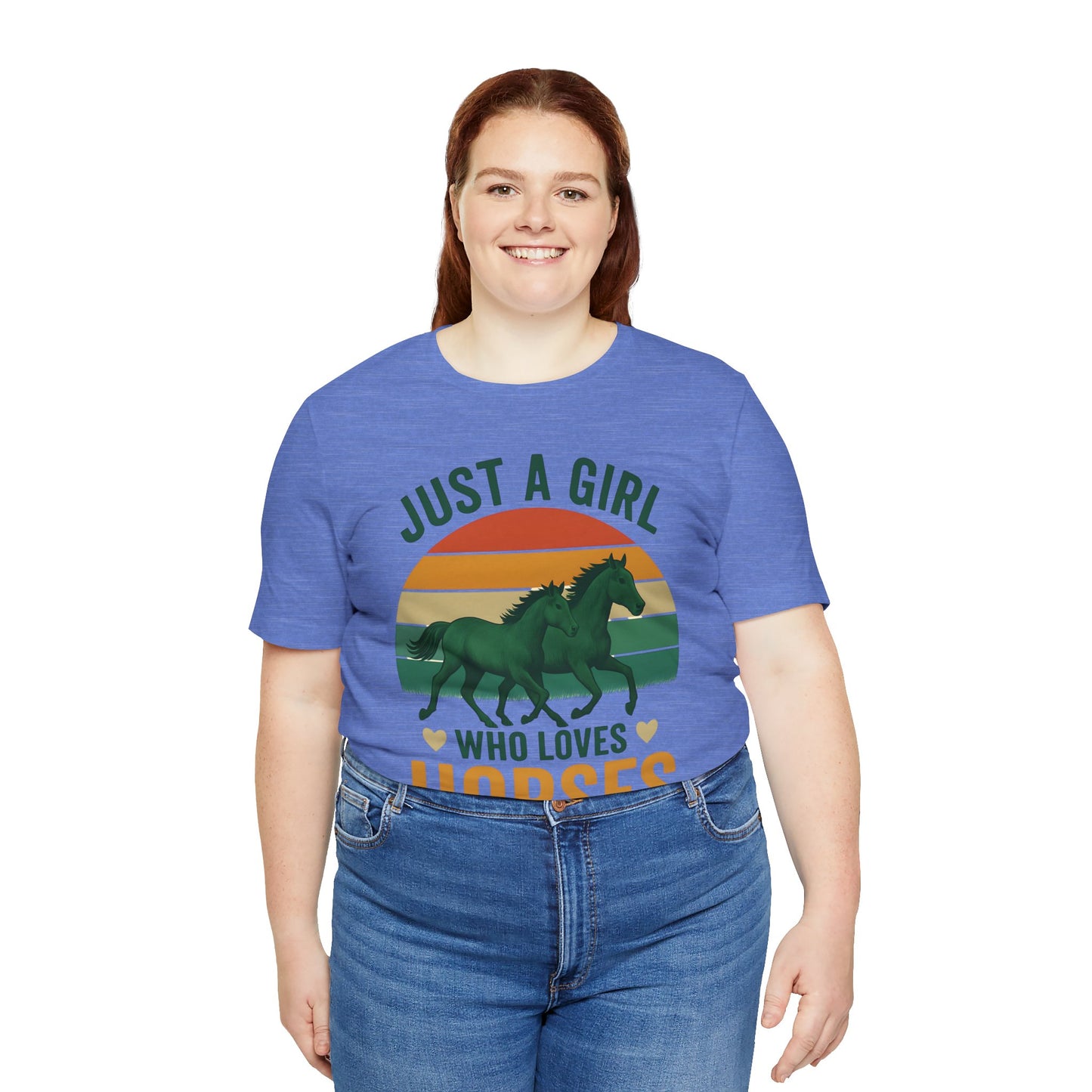 Just a Girl Who Loves Horses Tee | Horse Lover Shirt, Equestrian Gift, Casual Summer Tee, Birthday Present, Gift for Horse Girls