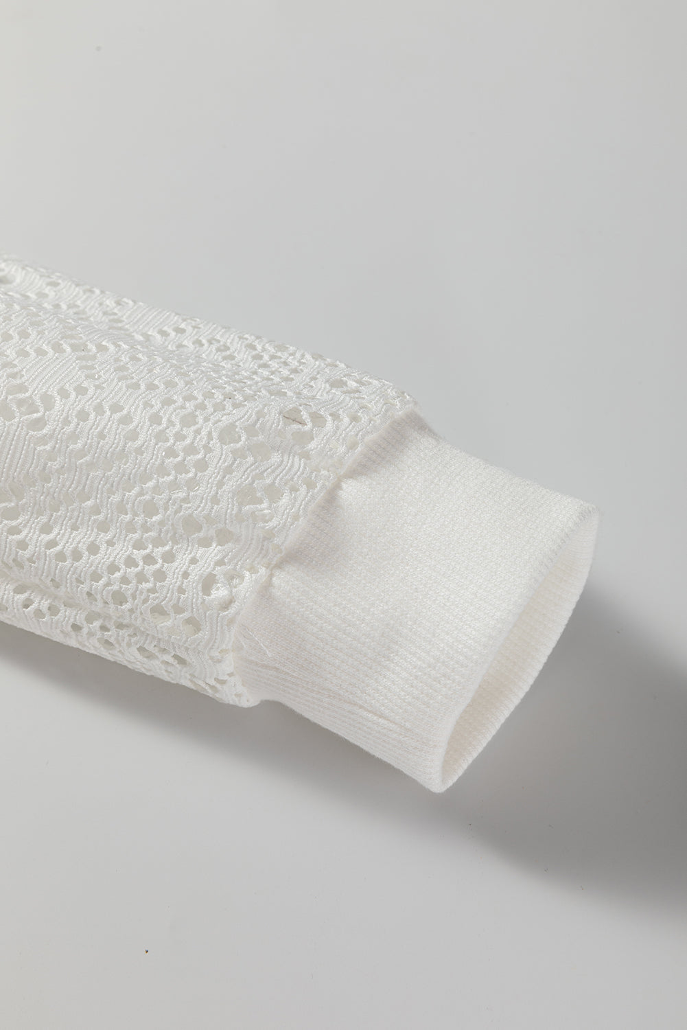 Stripe Textured Knit Lace Patchwork Long Sleeve Top