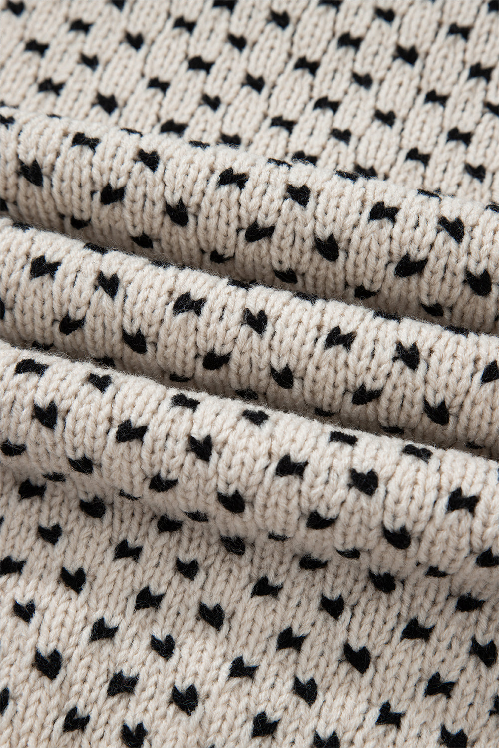 Bow Tie Ribbed Edge Crewneck Long Sleeve Sweater