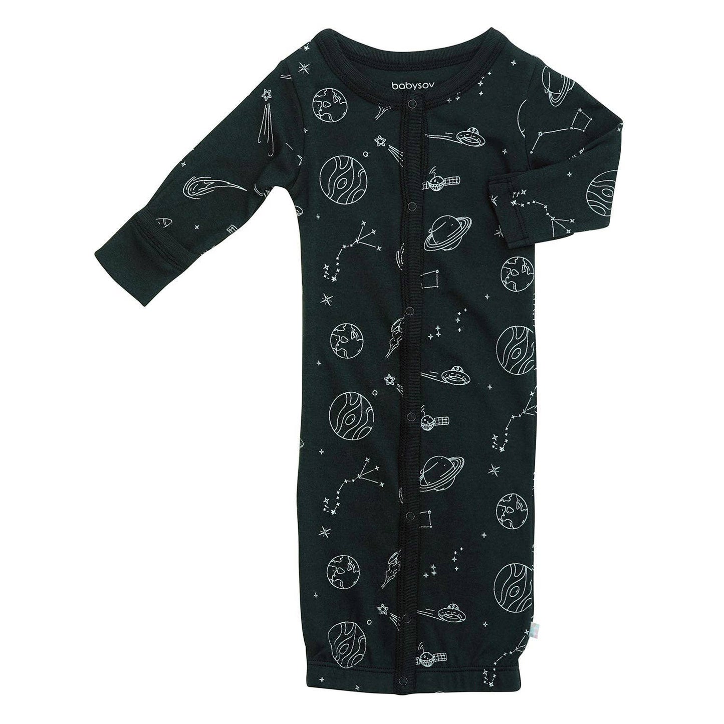 Babysoy Pattern Print Baby Snaps Gown