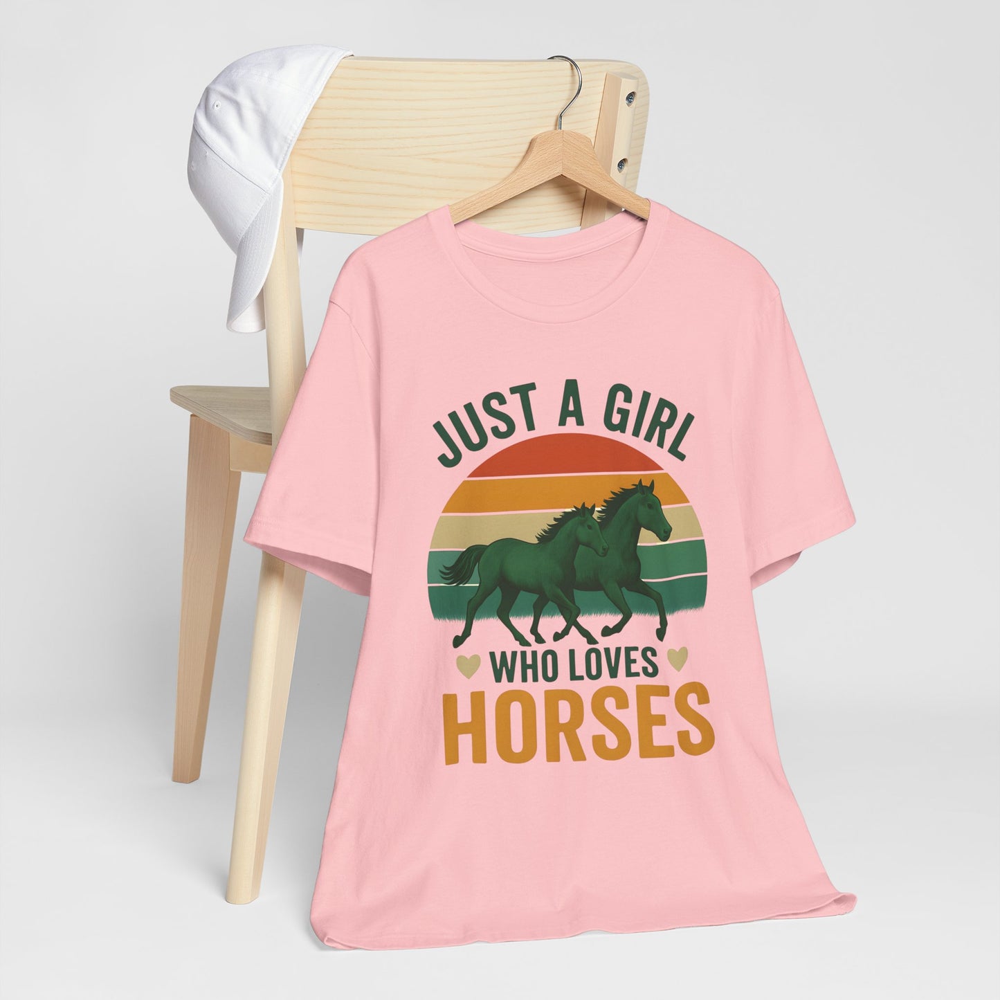 Just a Girl Who Loves Horses Tee | Horse Lover Shirt, Equestrian Gift, Casual Summer Tee, Birthday Present, Gift for Horse Girls