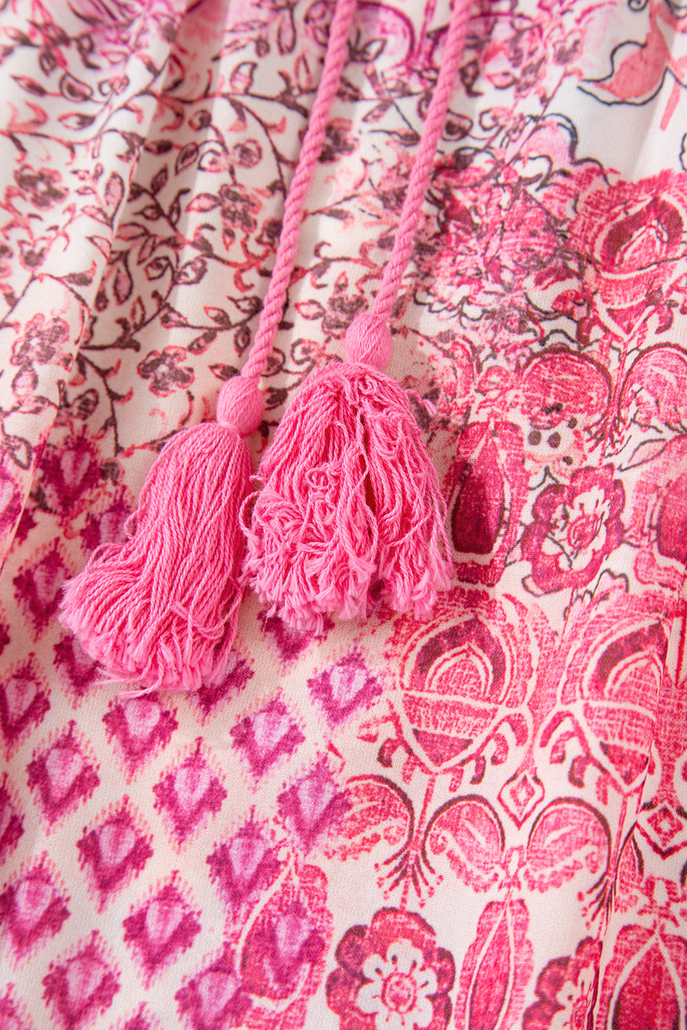 Boho Tassel Drawstring Elastic Waist Maxi Skirt