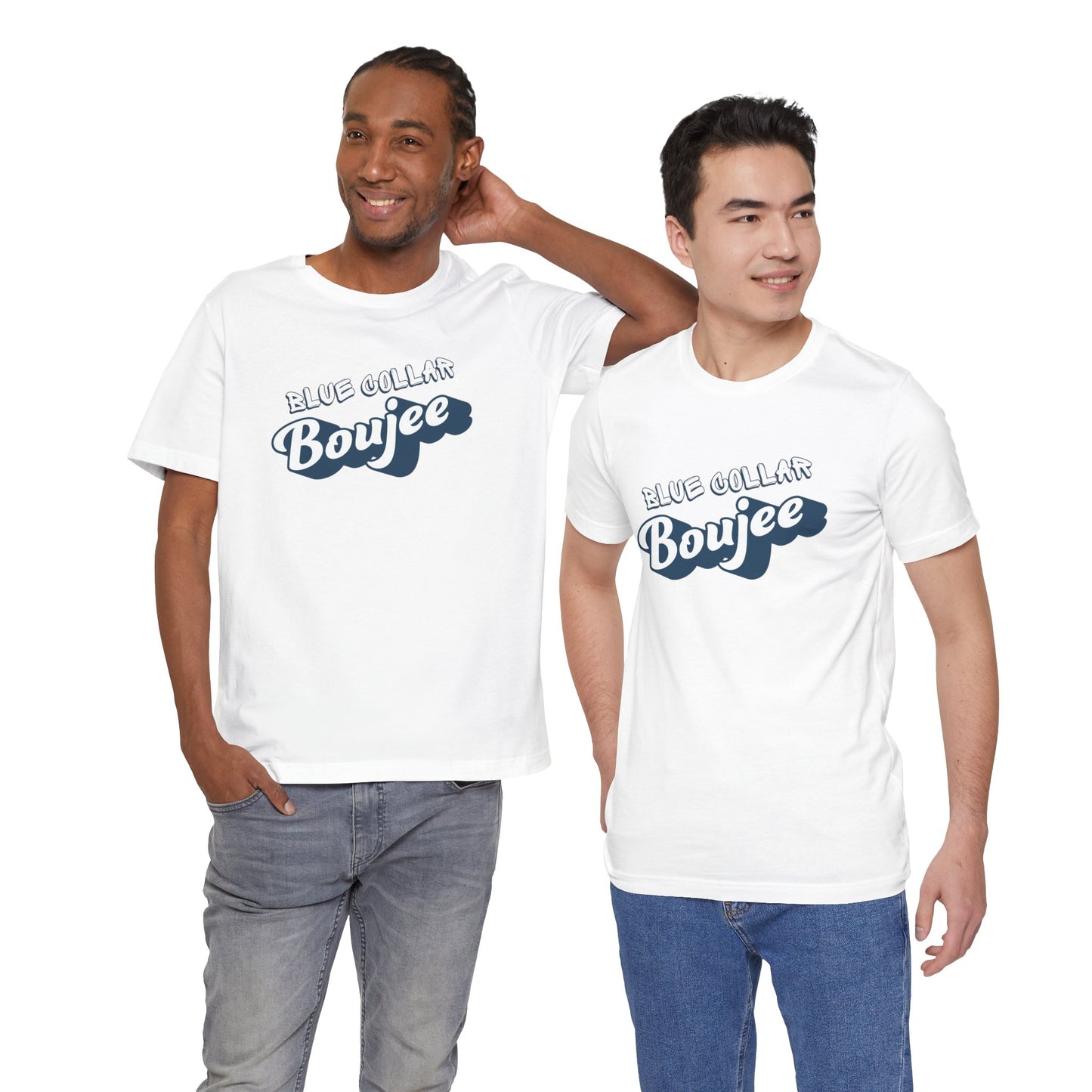 Boujee Blue Collar Unisex Tee, Trendy Graphic Shirt, Casual Wear, Gift for Him/Her, Fun Attire for Themed Parties