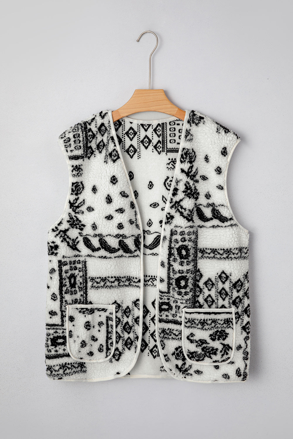Western Paisley Sherpa Pocketed Vest