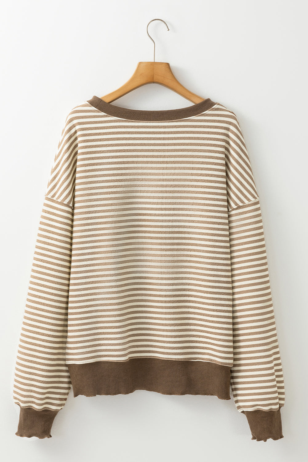 Stripe Drop Shoulder Long Sleeve Top