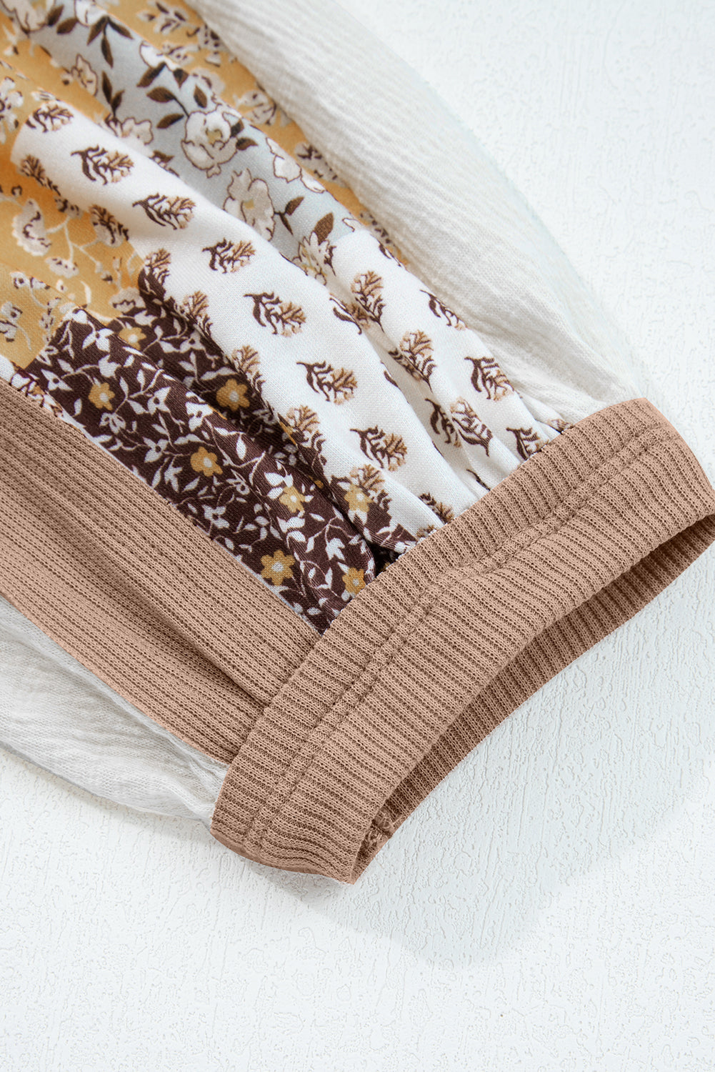 Floral Patchwork Long Sleeve Blouse