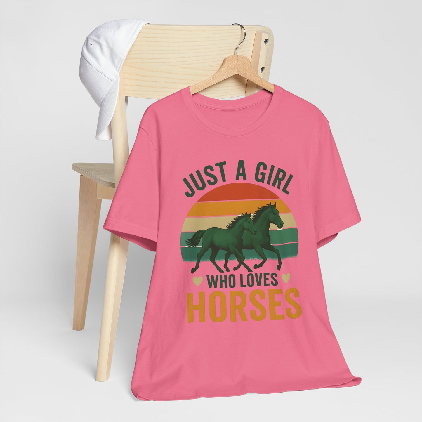 Just a Girl Who Loves Horses Tee | Horse Lover Shirt, Equestrian Gift, Casual Summer Tee, Birthday Present, Gift for Horse Girls