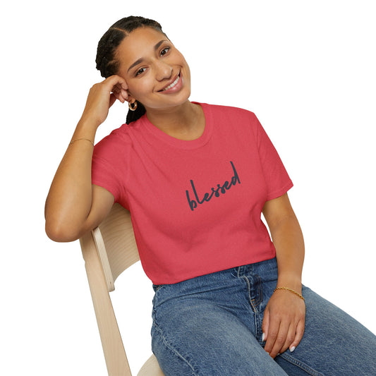 Blessed Unisex Softstyle T-Shirt, Inspirational Tee, Faith-Based Apparel, Positive Vibes Shirt, Gift for Friends, Everyday Wear