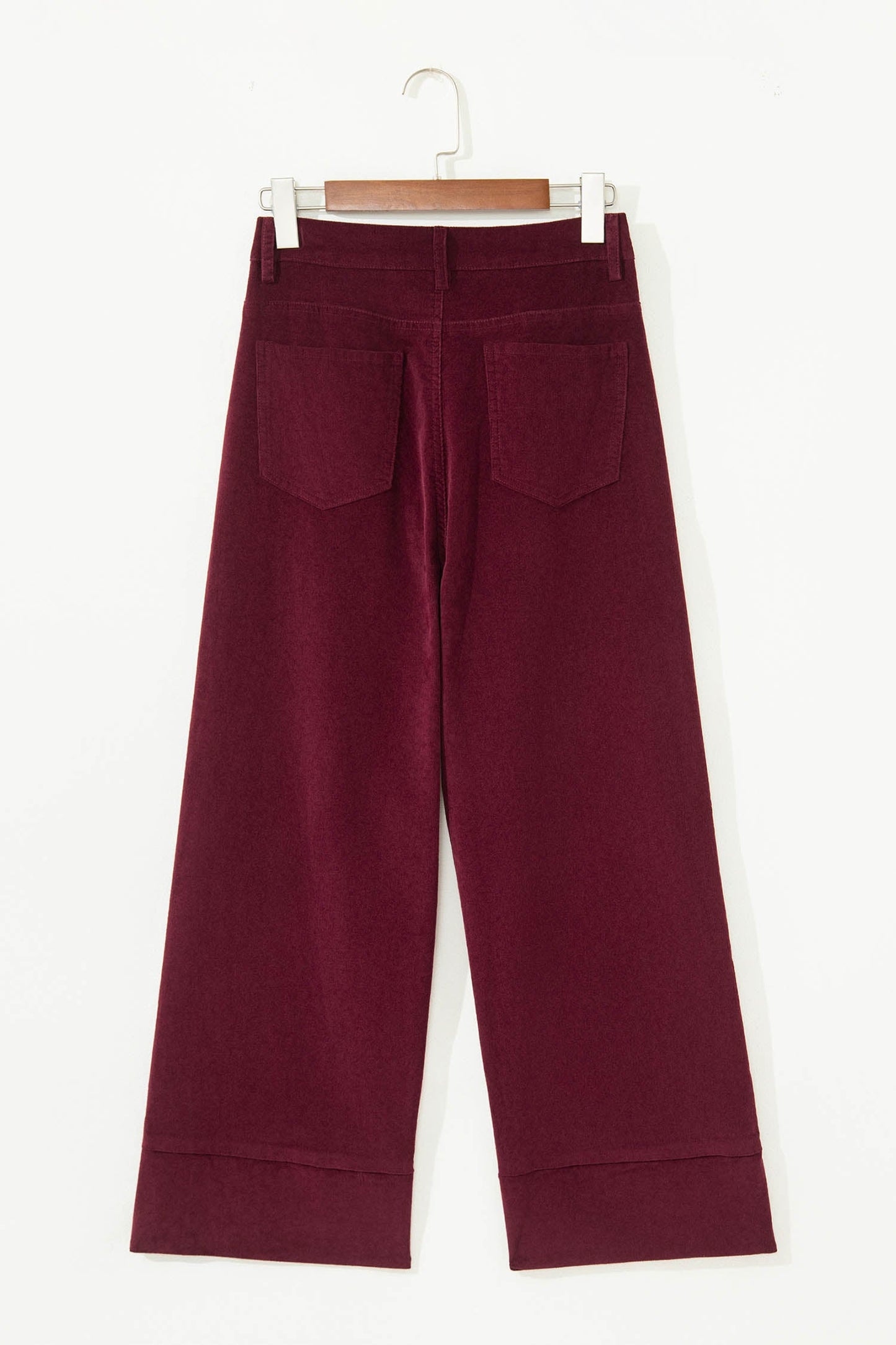 Solid Corduroy High Waist Wide Leg Pants