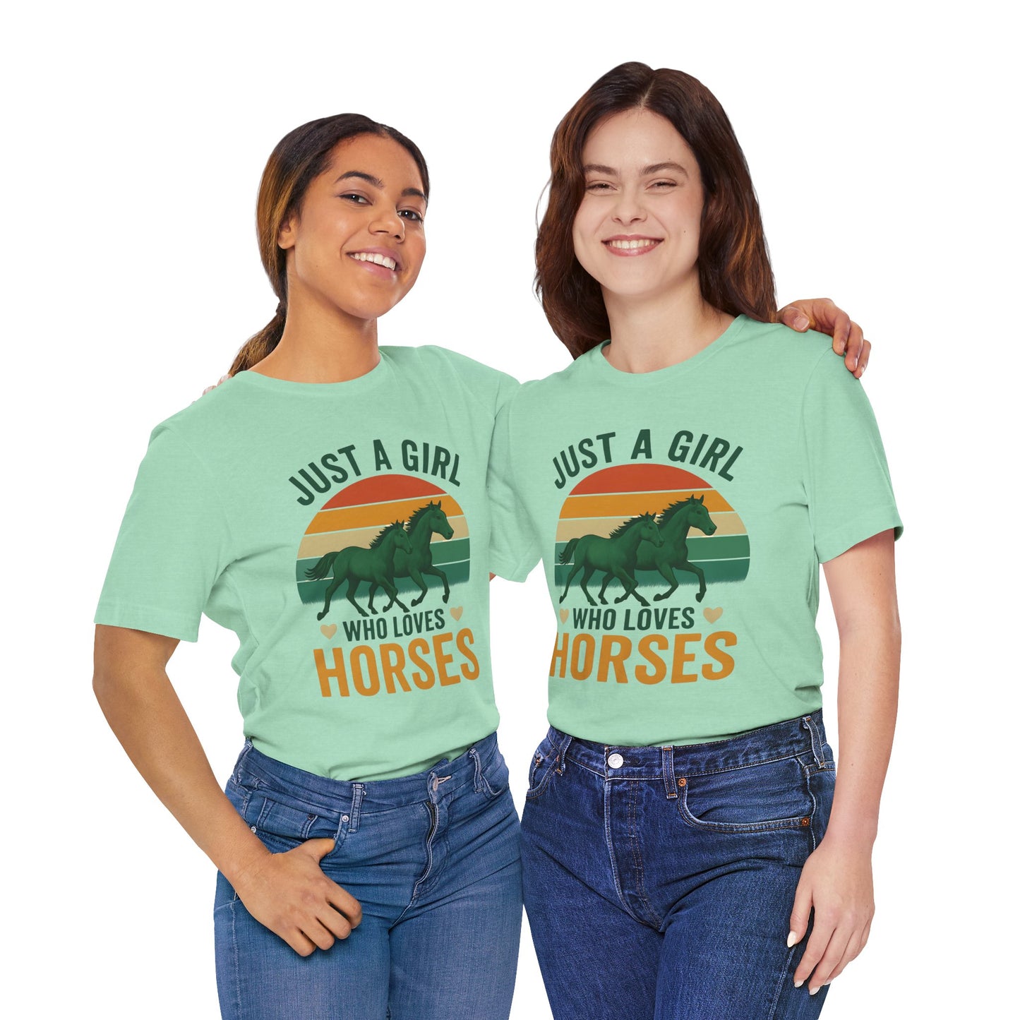 Just a Girl Who Loves Horses Tee | Horse Lover Shirt, Equestrian Gift, Casual Summer Tee, Birthday Present, Gift for Horse Girls